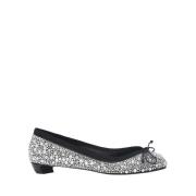 Alexander McQueen Svart Kristall Ballerinaskor Black, Dam