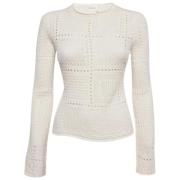 Chloé Pre-owned Pre-owned Stickat toppar White, Dam