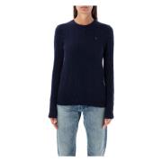 Ralph Lauren Julianna Kabelstickad Tröja - Hunter Navy Aw23 Blue, Dam