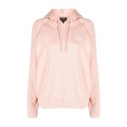 A.p.c. Serena Logo Broderad Hoodie Pink, Dam