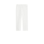 Max Mara Weekend Cecco Vita Bomull Slim-Fit Byxor White, Dam