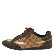 Gucci Vintage Pre-owned Belagd canvas sneakers Beige, Herr