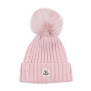 Moncler Pastel Pink Hat för Stiligt Utseende Pink, Dam