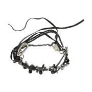 Goti Multi Chains & Swarovski Armband Black, Dam