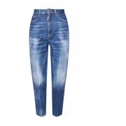 Dsquared2 Blå Cropped Jeans Ss22 Blue, Dam