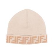 Fendi Vändbar Junior Beanie i Beige Camel Beige, Unisex