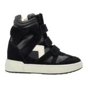 Isabel Marant Svarta höga sneakers med dold kilklack Black, Dam