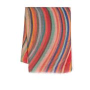 Paul Smith Swirl Print Frayed Detailing Scarf Multicolor, Dam