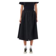 Golden Goose Svart Nylon Midi Kjol A-linje Black, Dam