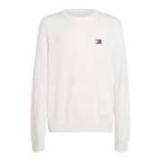 Tommy Jeans Vit Ullblandad Tröja White, Herr