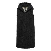 BomBoogie Sherpa Fleece Huva Väst Black, Dam