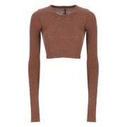 Rick Owens Brun Crew Neck Tröja för Kvinnor Brown, Dam