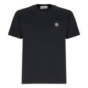 Stone Island Blå Bomull T-shirt med Logotyp Blue, Herr