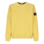 Stone Island Gul Bomulls Sweatshirt Rund Hals Långa ärmar Yellow, Herr