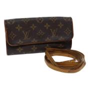 Louis Vuitton Vintage Pre-owned Canvas axelremsvskor Brown, Dam