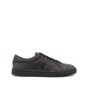 Dsquared2 Grå Läder Logotyp Sneakers Black, Herr