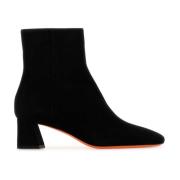 Santoni Svarta mocka Marta ankelboots Black, Dam