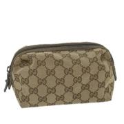 Gucci Vintage Pre-owned Canvas necessrer Beige, Dam