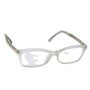 Chanel Vintage Pre-owned Plast solglasgon White, Dam