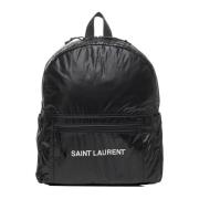 Saint Laurent Nuxx Svart Ripstop Nylon Ryggsäck Black, Herr