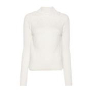 Ermanno Scervino Hög hals långärmad topp White, Dam