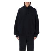 Y-3 Svart Logohoodie Stickat Black, Dam