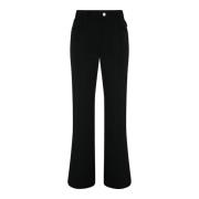 Courrèges Svarta Bootcut Twill Byxor Black, Dam