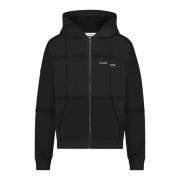 Flaneur Homme Cut and Sew Zip-Up Hoodie Black, Herr