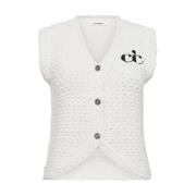 Co'Couture MillyCC Stickad Väst White, Dam