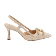 Frau Stiliga Sling Back Skor Beige, Dam