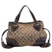 Gucci Vintage Pre-owned Canvas gucci-vskor Beige, Dam