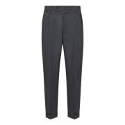 Low Brand Slim-Fit Grå Ullbyxor Gray, Herr