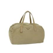 Prada Vintage Pre-owned Nylon handvskor Beige, Dam