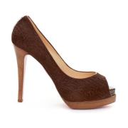 Christian Louboutin Elegant Läderpump Brown, Dam