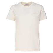 Moncler Vit Bomull Jersey Crew Neck T-shirt White, Dam