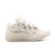 Lanvin Vita Mesh Sneakers med Mocka Paneler White, Dam