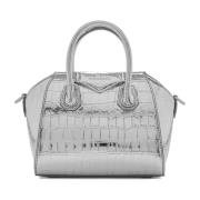 Givenchy Metallic Crocodile Effect Tote Bag Gray, Dam