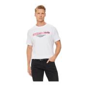 Guess Bomull Regular Print T-shirt - Vit White, Herr