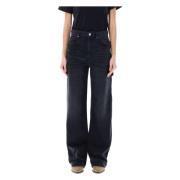 Isabel Marant Faded Black Cargo Jeans Aw24 Black, Dam