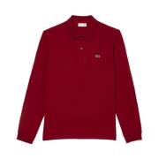 Lacoste Långärmad bomullspolotröja Red, Herr