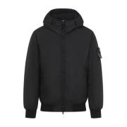 Stone Island Svart Vadderad Jacka Aw24 Black, Herr