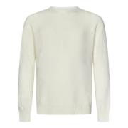 Jil Sander Vit Crewneck Sweater Aw24 White, Herr