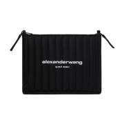 Alexander Wang Quiltad Svart Axelväska med Logotyp Black, Dam