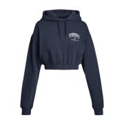 Tommy Jeans Kort hoodie - Blå tryck Blue, Dam