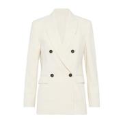 Brunello Cucinelli Vitt ytterplagg för kvinnor Aw24 White, Dam