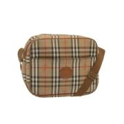 Burberry Vintage Pre-owned Canvas axelremsvskor Beige, Dam