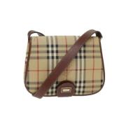 Burberry Vintage Pre-owned Canvas axelremsvskor Beige, Dam