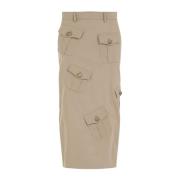 Moschino Neutral Ton Elegant Kjol Beige, Dam