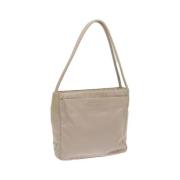 Prada Vintage Pre-owned Nylon handvskor Beige, Dam