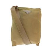 Prada Vintage Pre-owned Nylon prada-vskor Beige, Dam